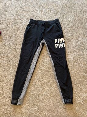 Victoria's Secret PINK Black & Gray Colorblock Joggers